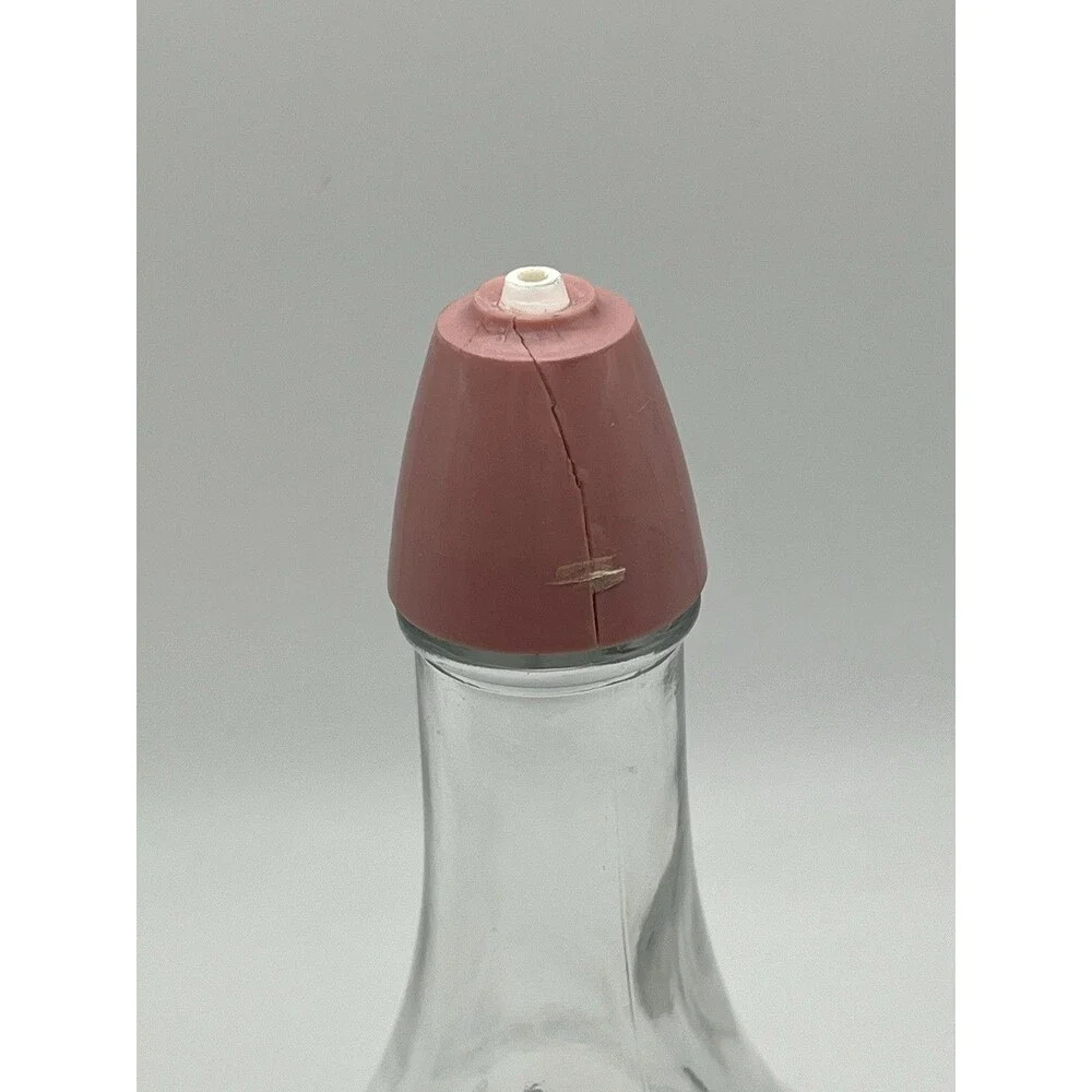 Vintage Gemco Oil & Vinegar Cruet with Pink Plastic Top USA Glass 14 Used - Picture 6 of 6